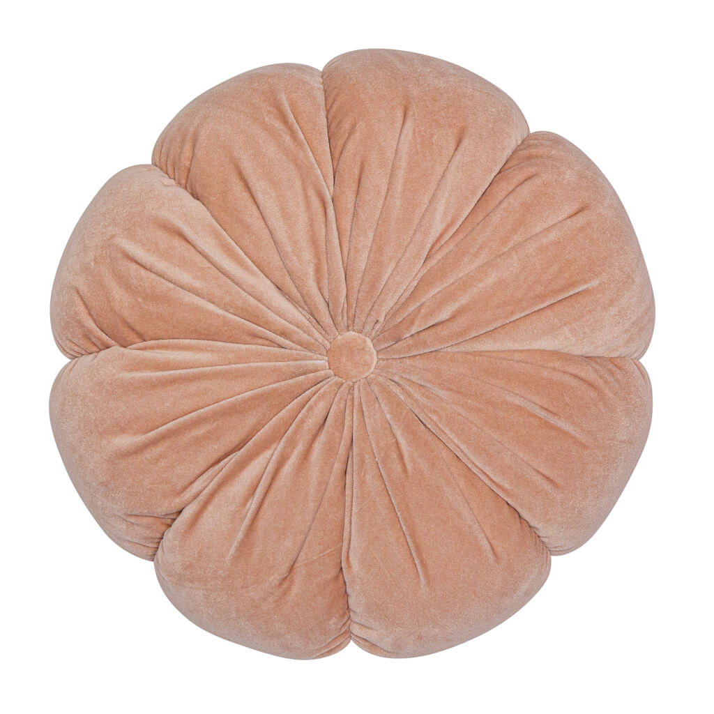 Pale Pink Round Velvet Cushion – Mint \u0026 May