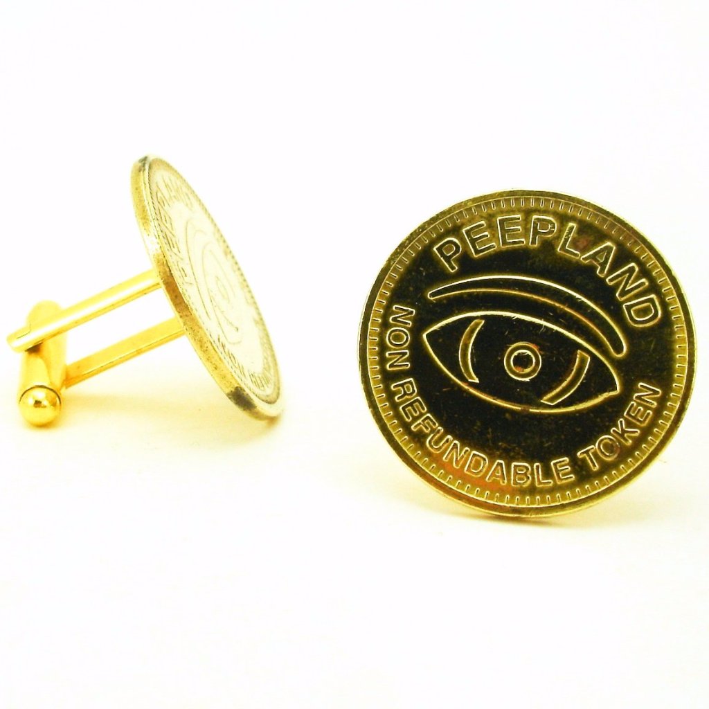 Download 1 Pair Vintage Nyc Peepshow Cufflinks Gold Tone Metal Mens Cufflink Se The Naked Man