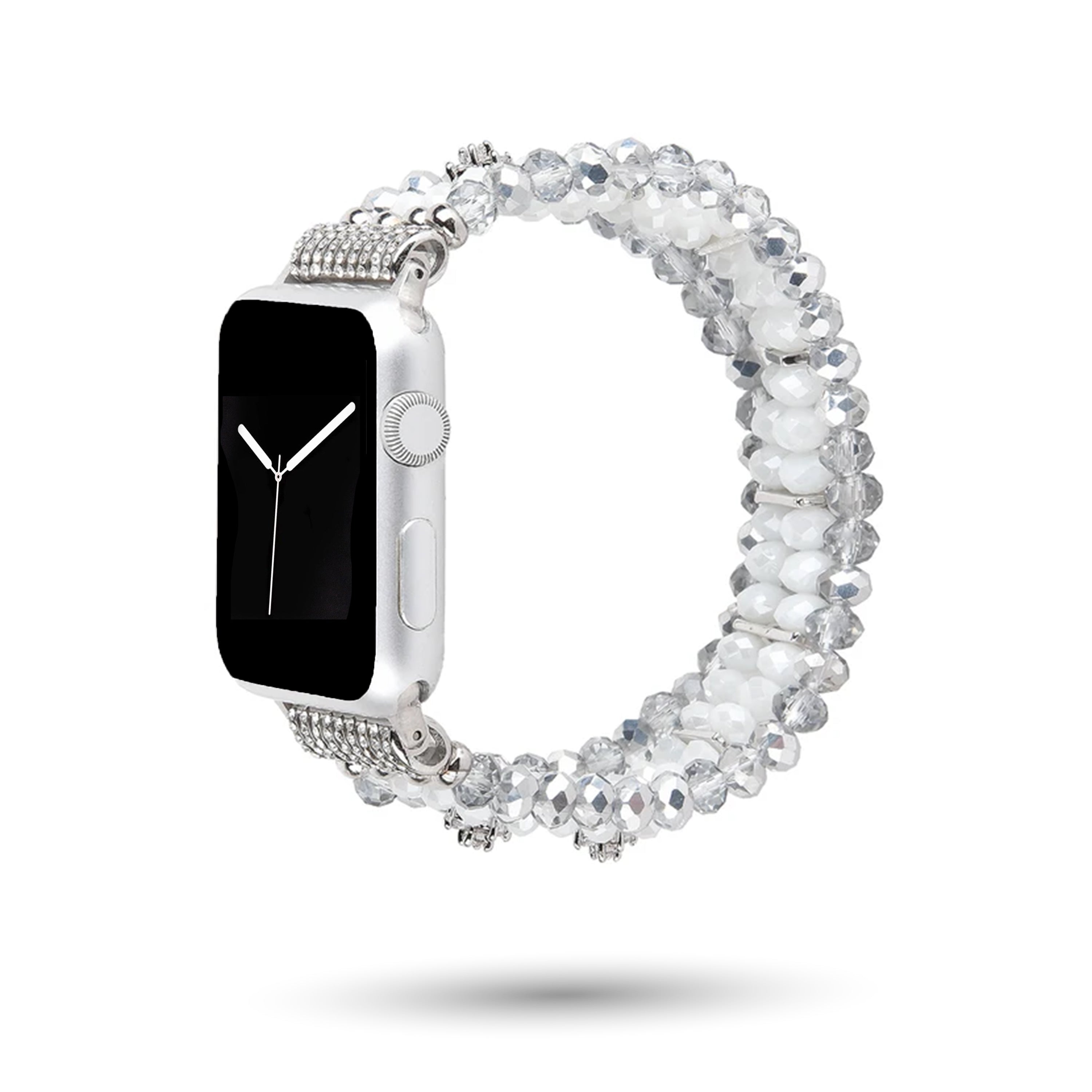 Image of Brea Collection - Silver Crystal Glass Apple Watch Band