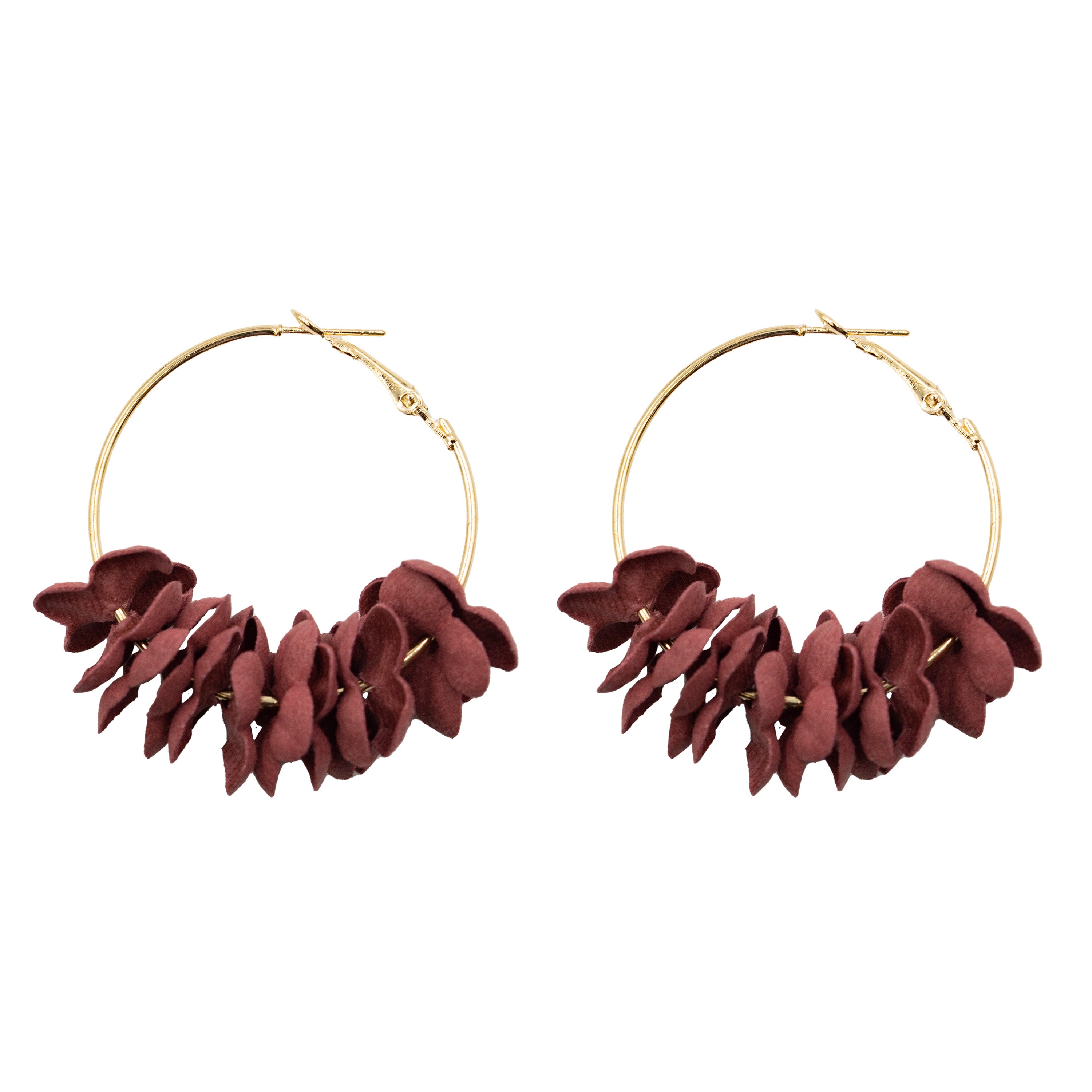 Buy Shoshaa Gold-Plated Handcrafted Maroon Kundan Stones Drop Earrings  online