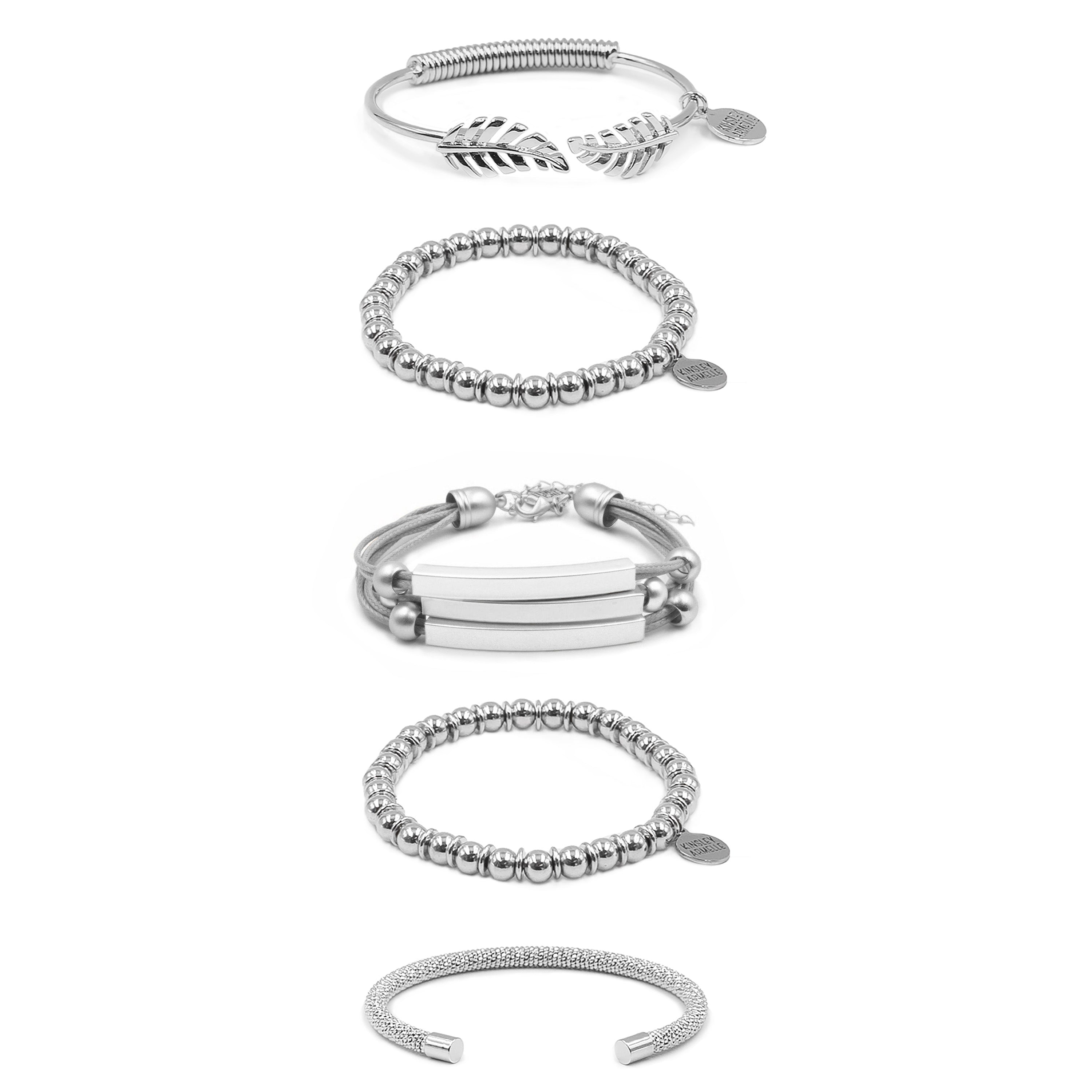 Image of Silver Maxine Bracelet Stack