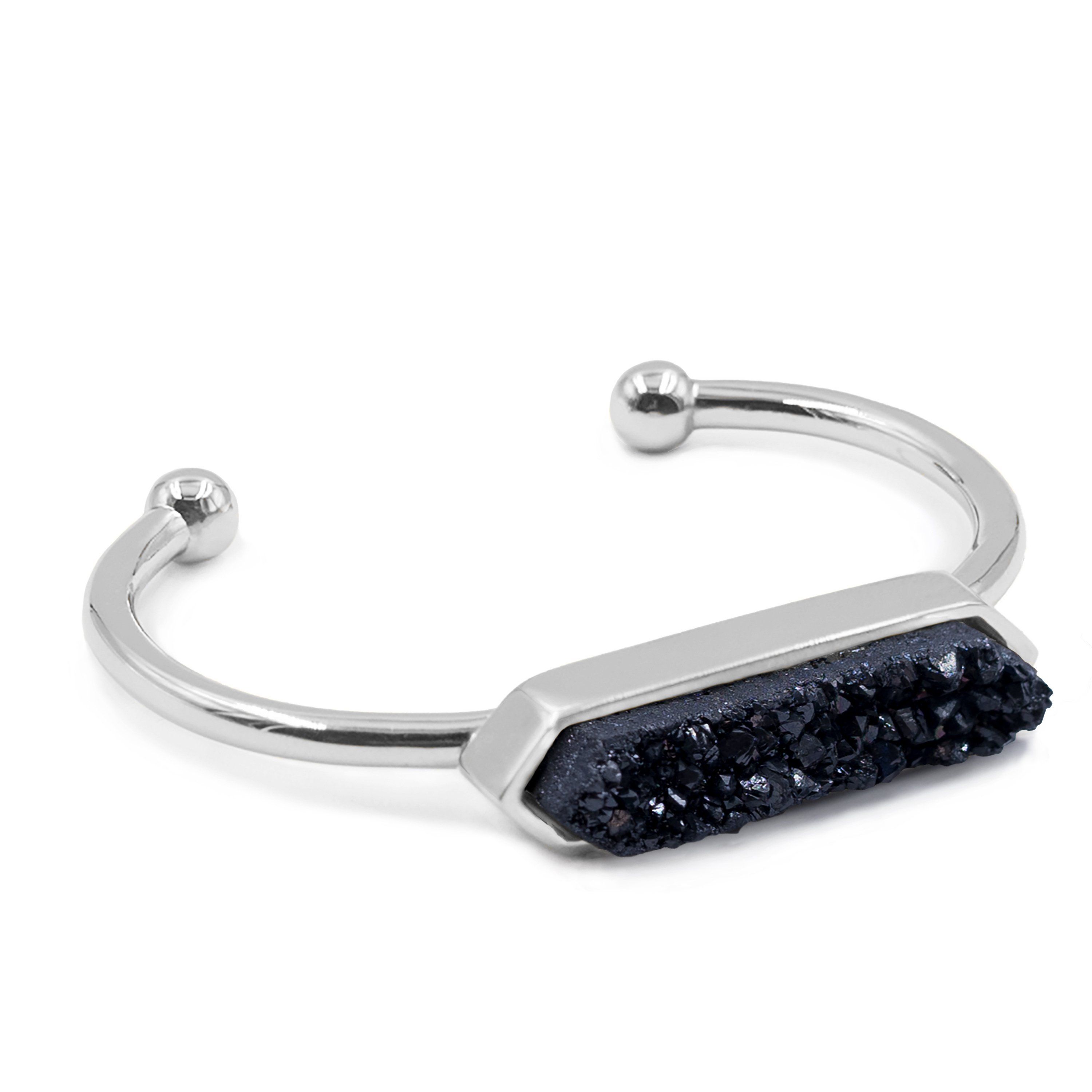 Image of Bangle Collection - Silver Raven Quartz Bracelet