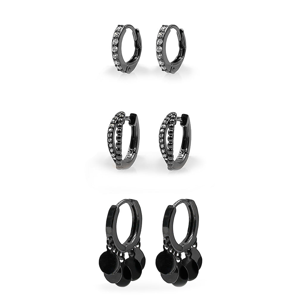 Image of Black Thalia Earrings Set