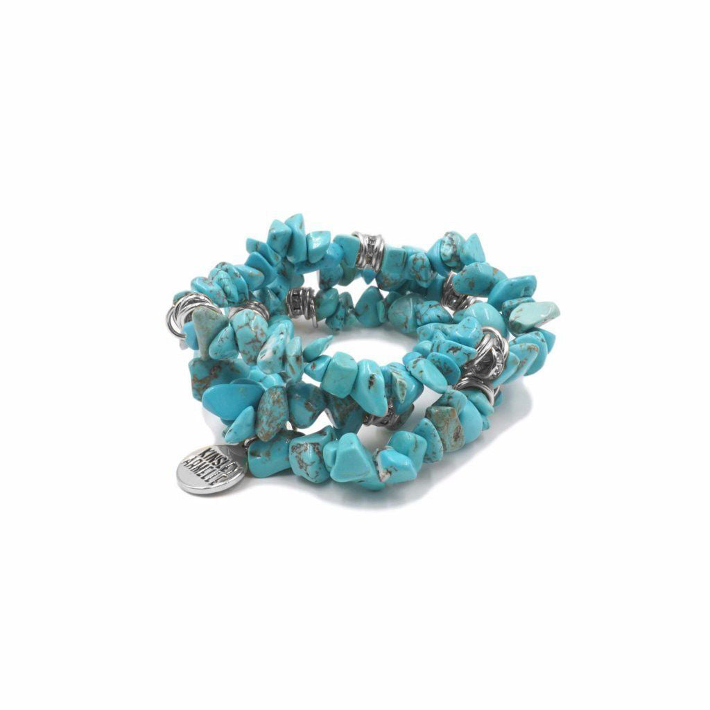 Diffuser Bracelet  African Turquoise  Howlite  Recycled Glass  Natural  Wood  Essential Oil  Aromatherapy  Gemstone Bracelet  Felt