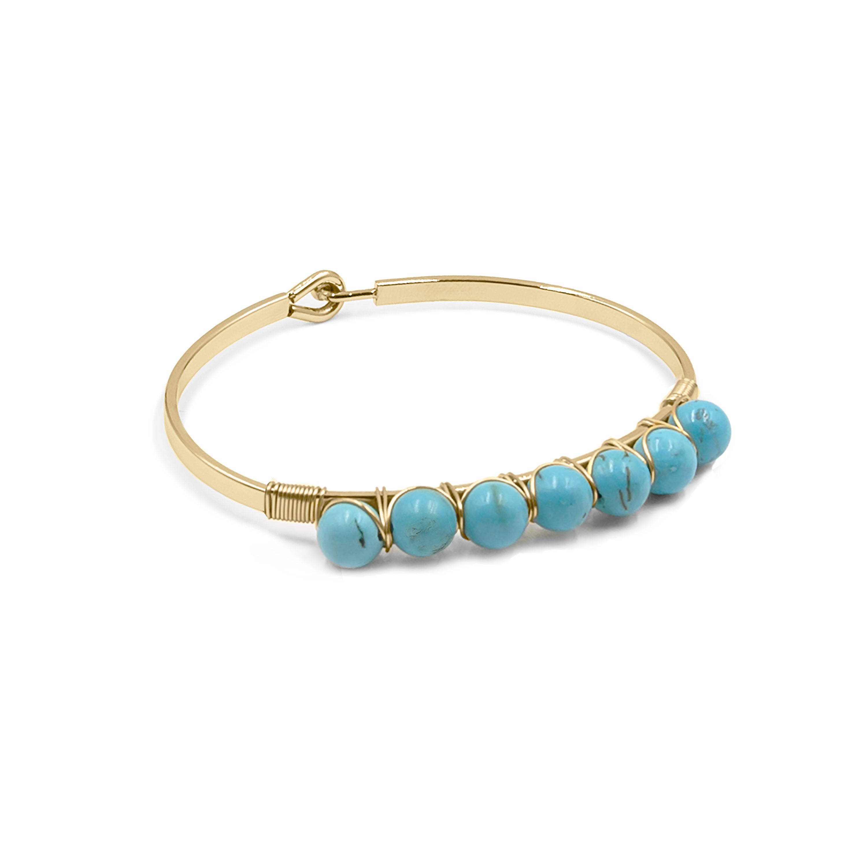 Personalized luxury bracelet with initial and turquoise – KBJewels555