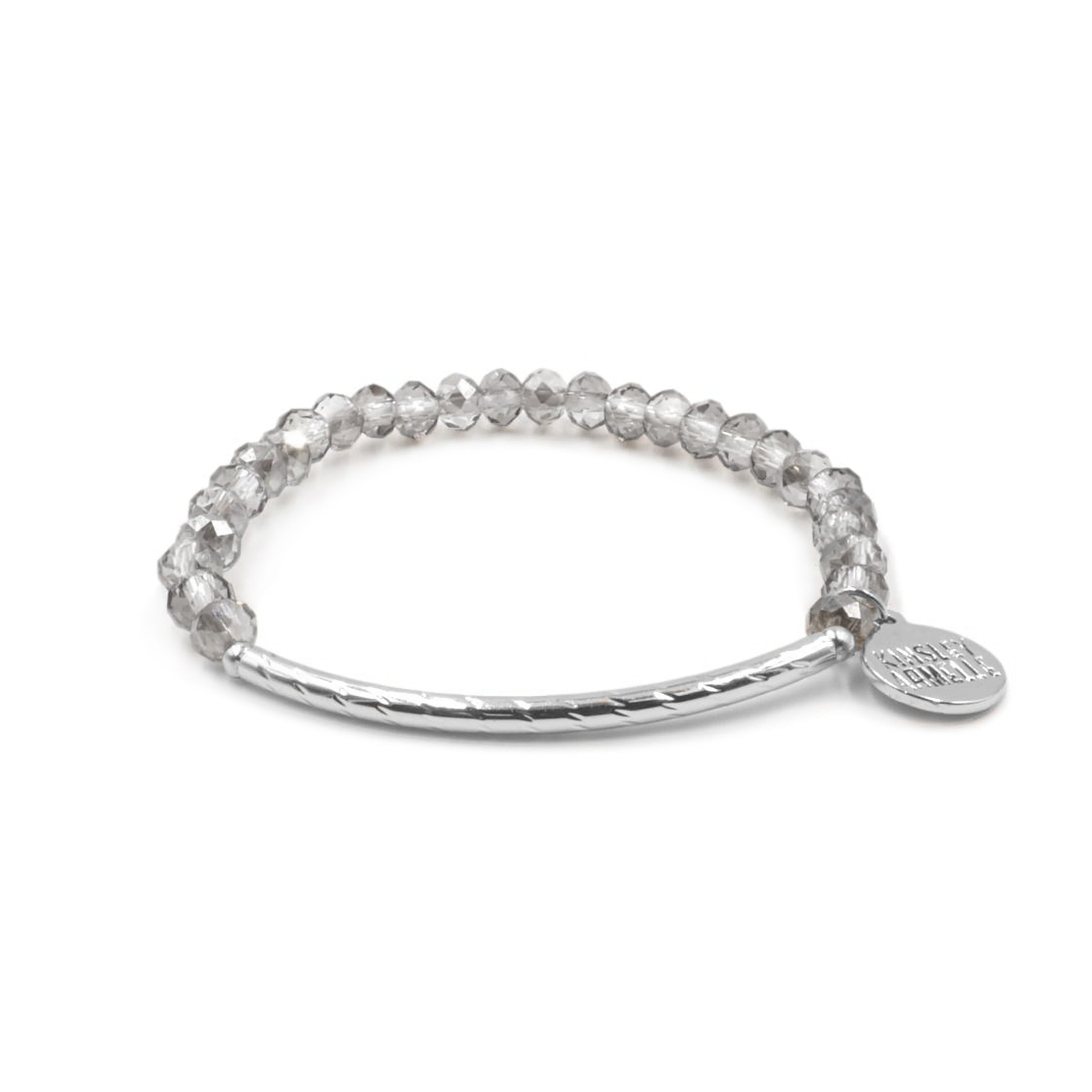 Glory Collection - Silver Crystal Glass Bracelet | Kinsley Armelle® Official