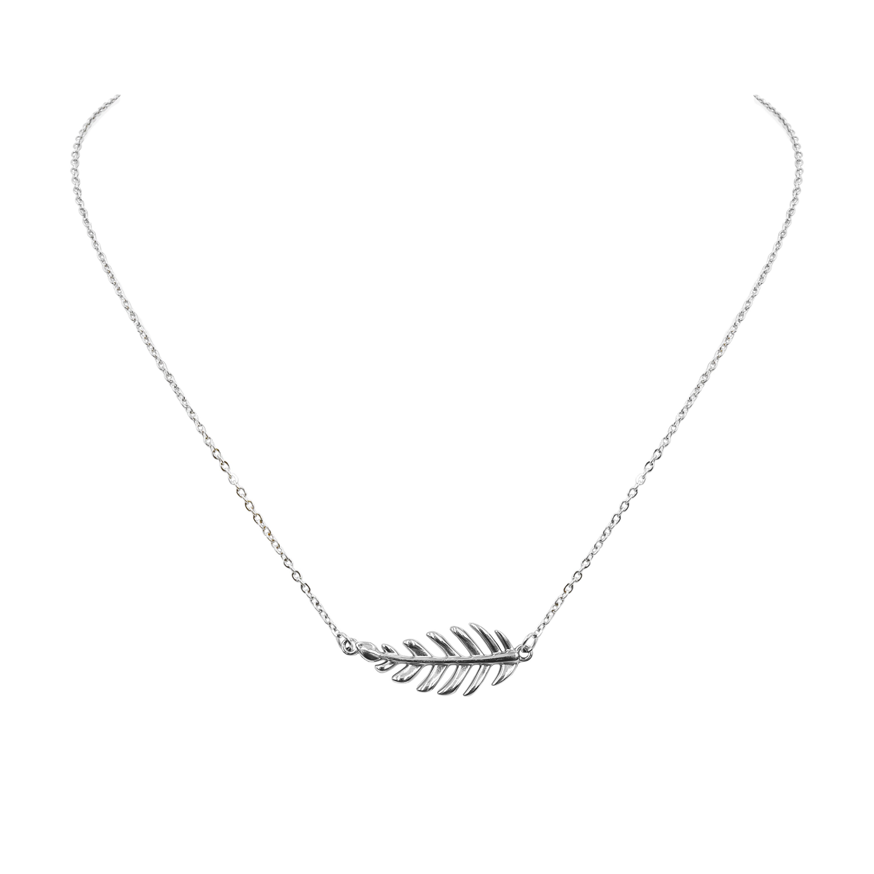 Image of Goddess Collection - Silver Laurel Leaf Necklace