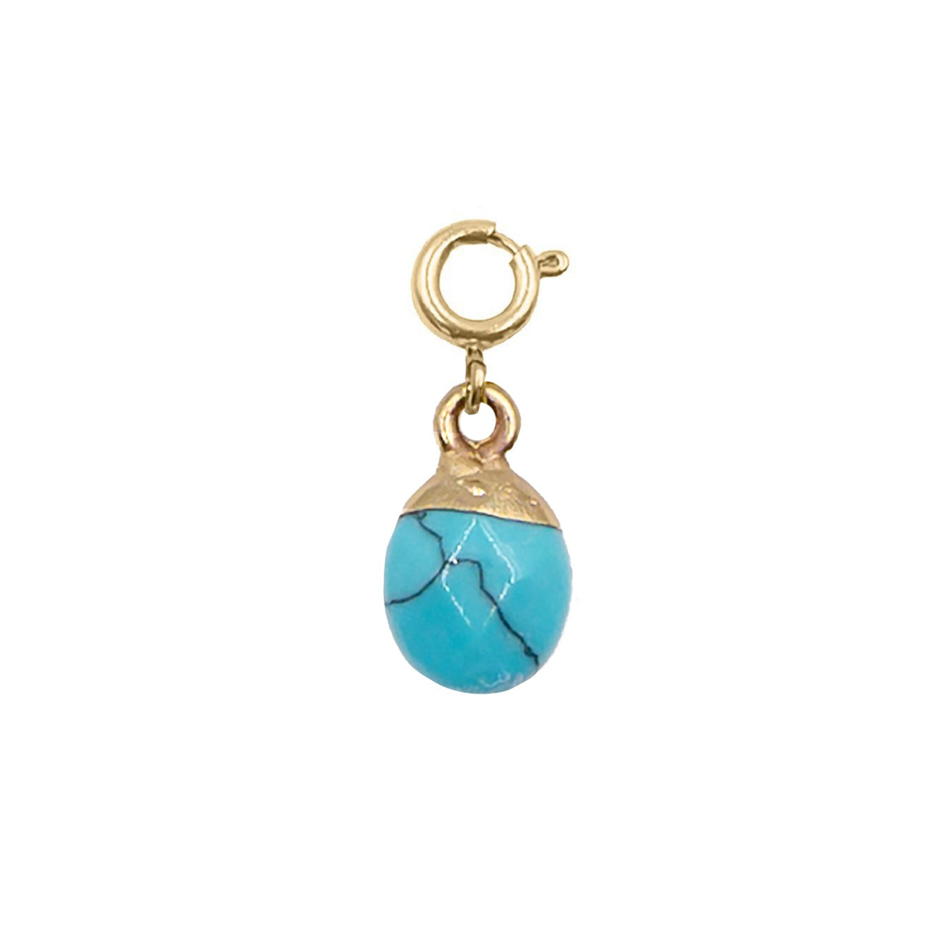 Maker Collection - Aqua Marine Dipped Oval Charm