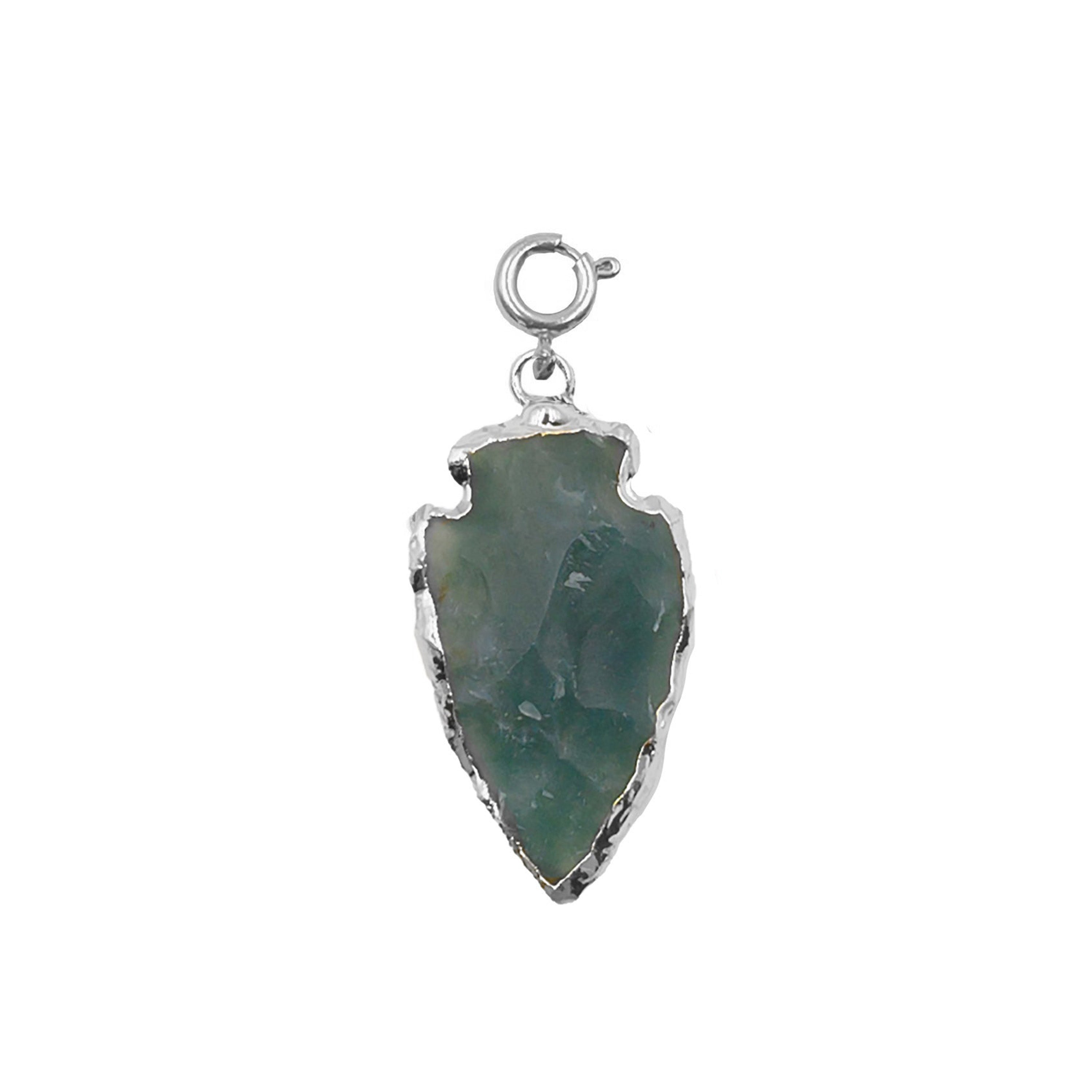 Maker Collection - Silver Green Arrowhead Charm