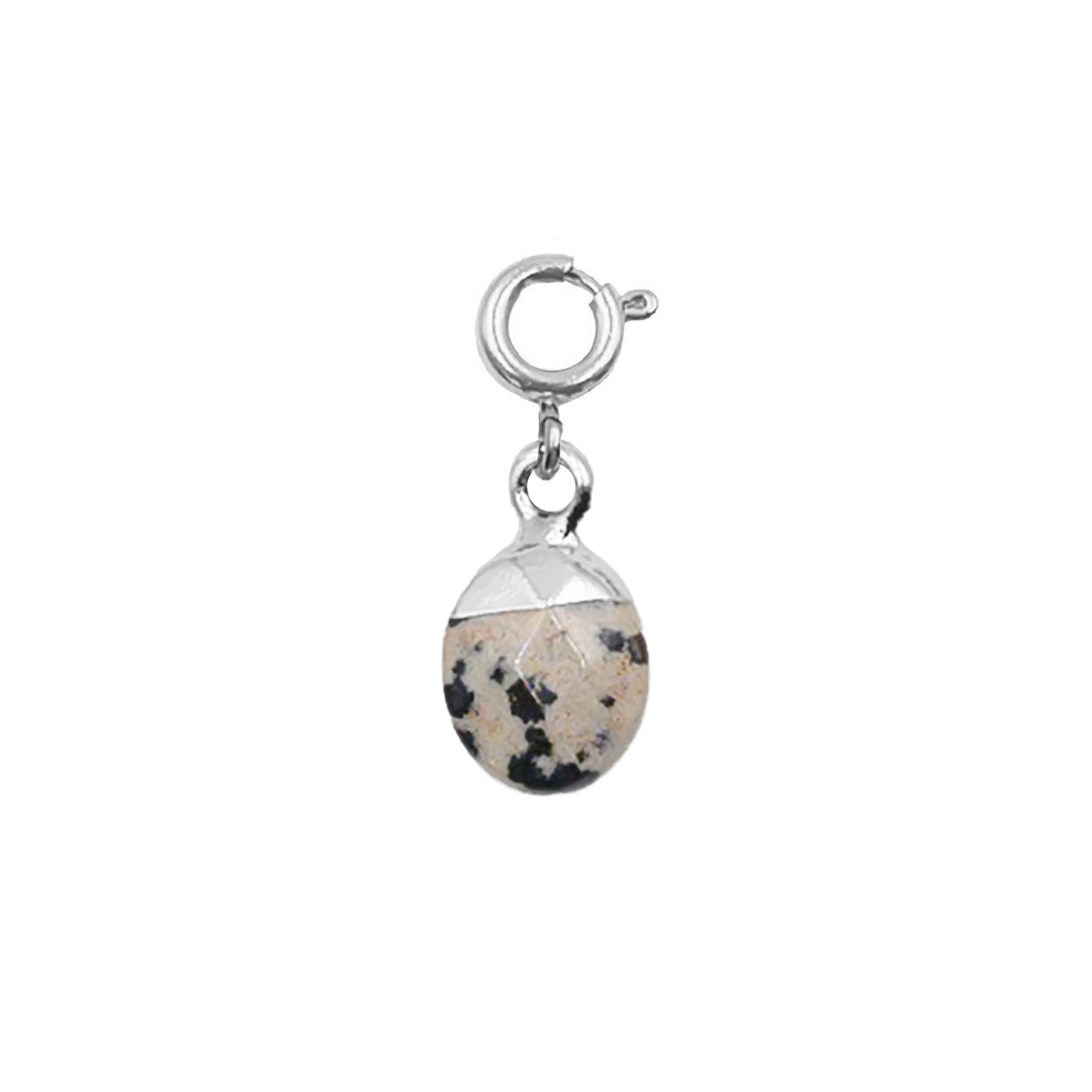 Maker Collection - Silver Speckle Dipped Oval Charm