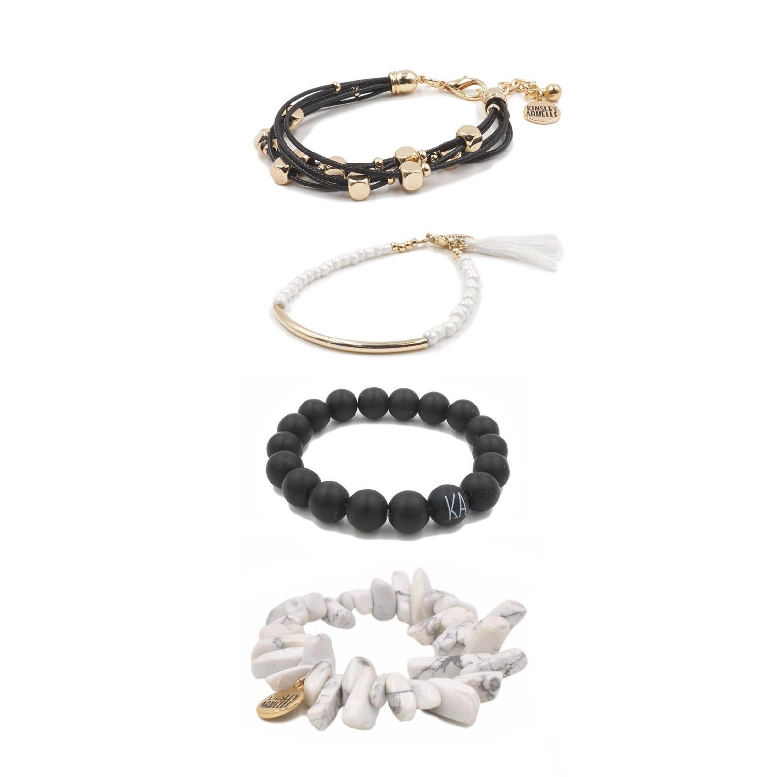 Monochromatic Bracelet Stack | Kinsley Armelle Druzy Jewelery