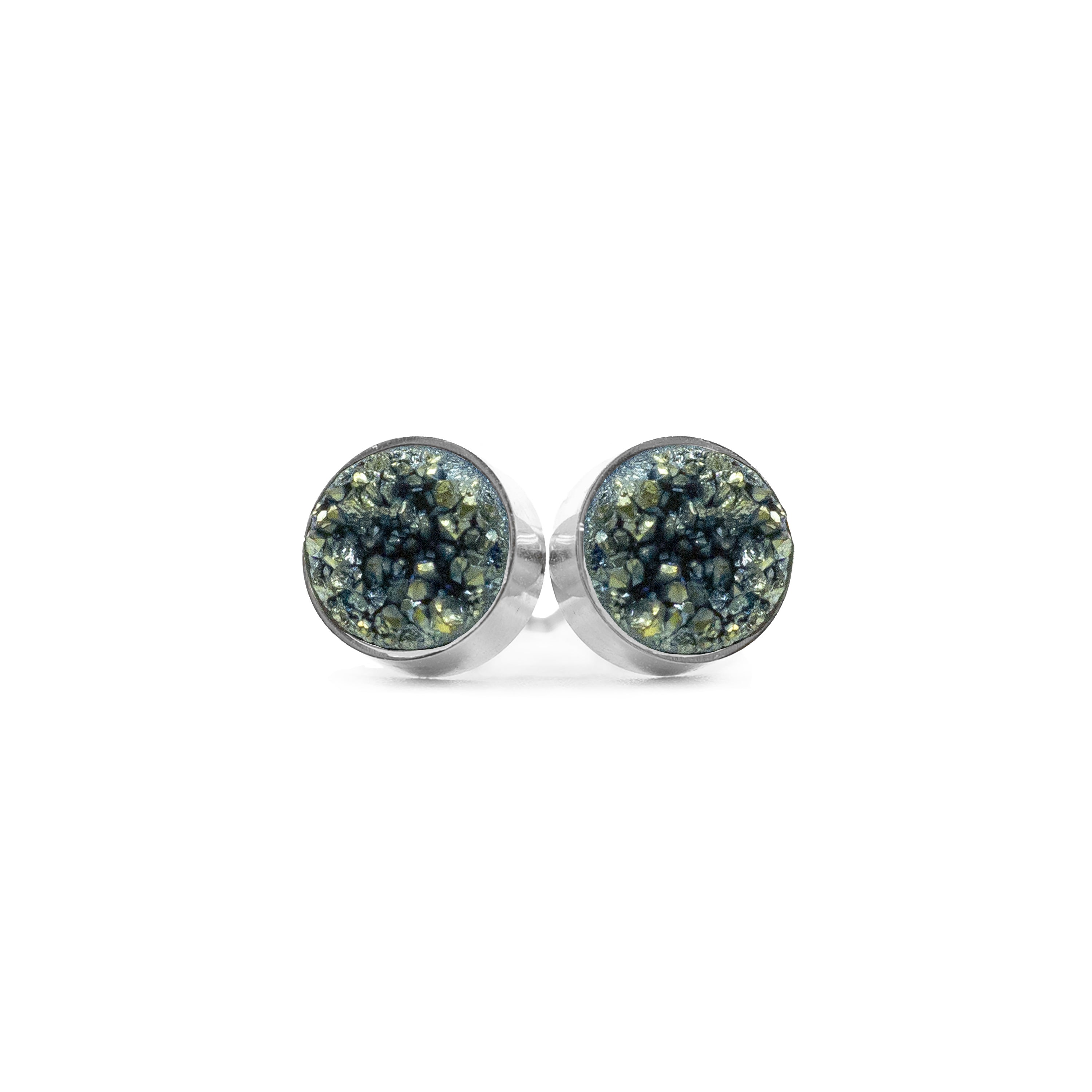 Image of Regal Collection - Silver Venus Cosmic Quartz Stud Earrings