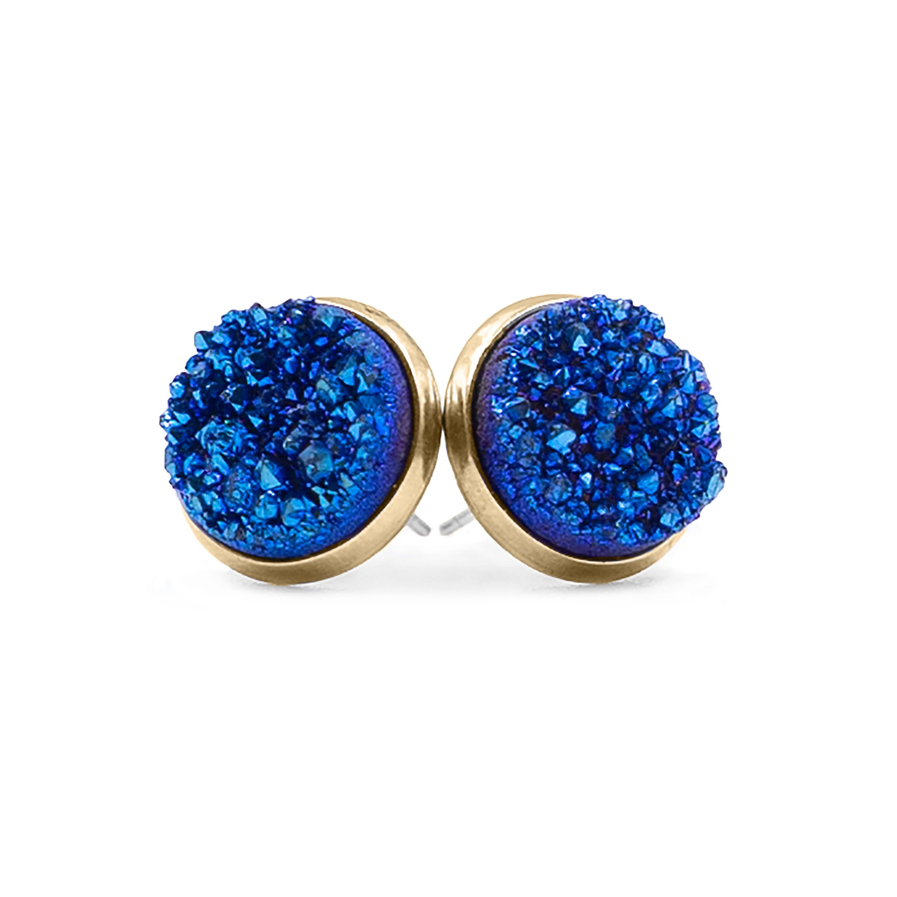 Silver Plated Blue Stone Studded Oxidised Stud Earrings - Art Jewelry Women  Accessories | World Art Community