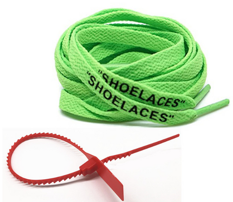 off white green shoelaces