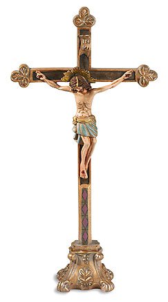 13" Val Gardena Halo Christ Crucifix