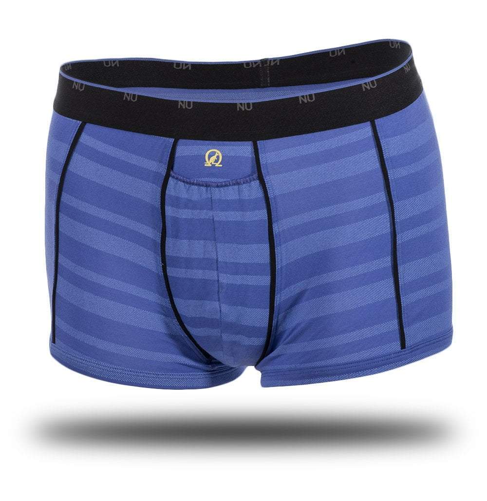 Blue lined Omega short boxer | Naked – Mesbobettes