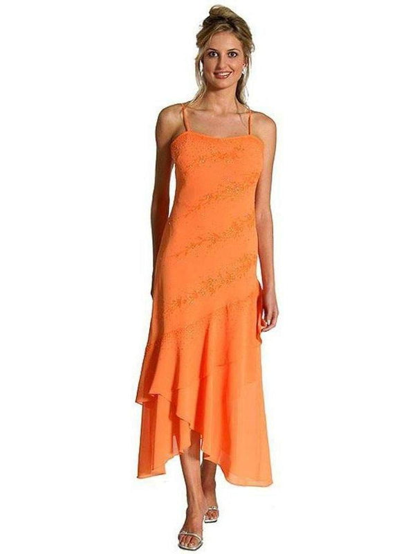 IS-LM-13503 Evening Dress with Layered Skirt Size Medium On Sale - Ecart
