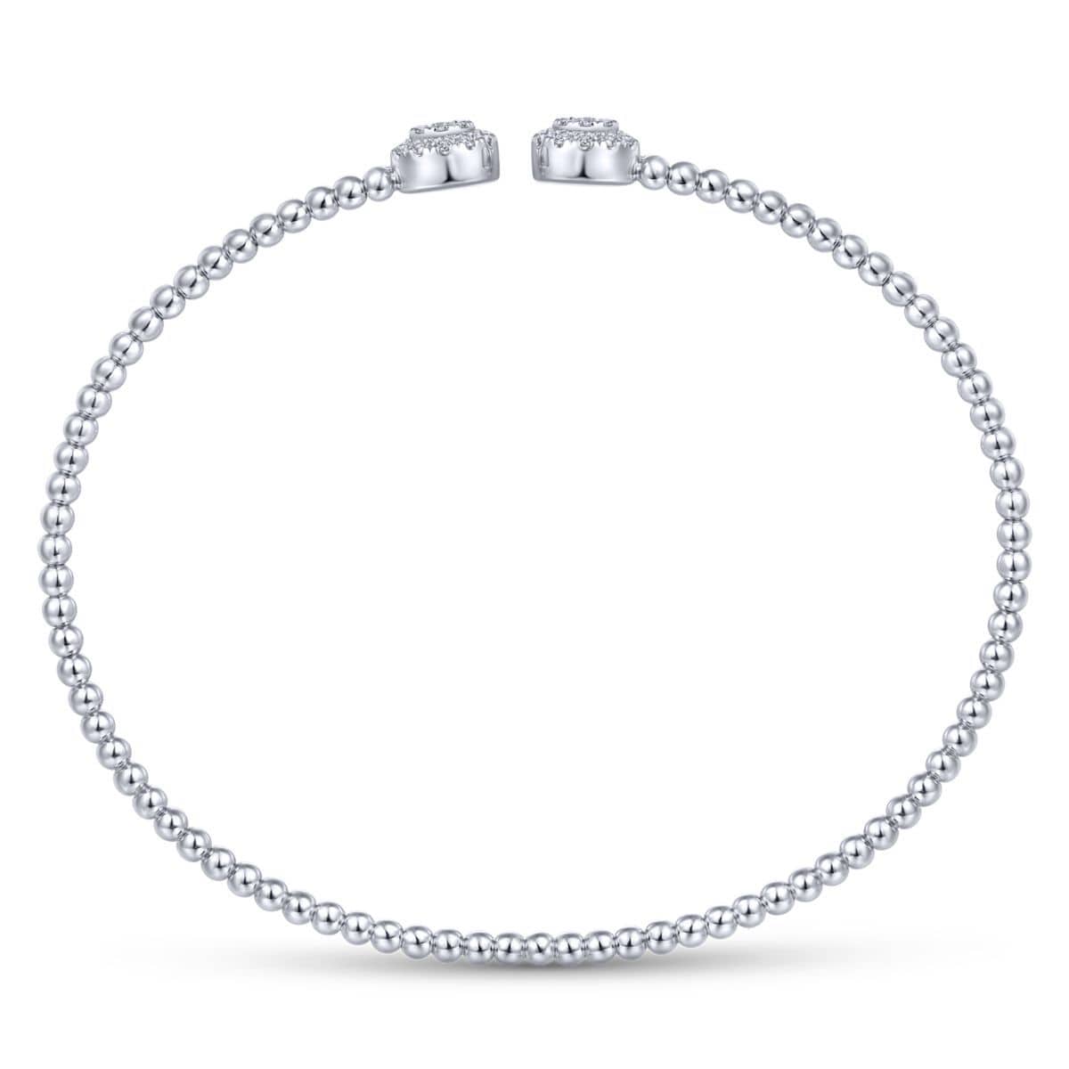 White Gold Diamond Flexible Bangle Bracelet