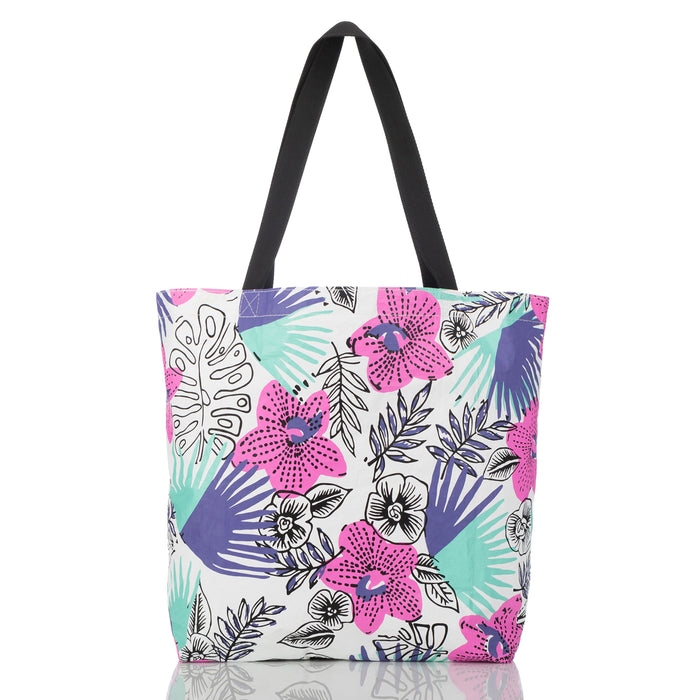 Leaves and Floral Print Reversible Bag Tote 