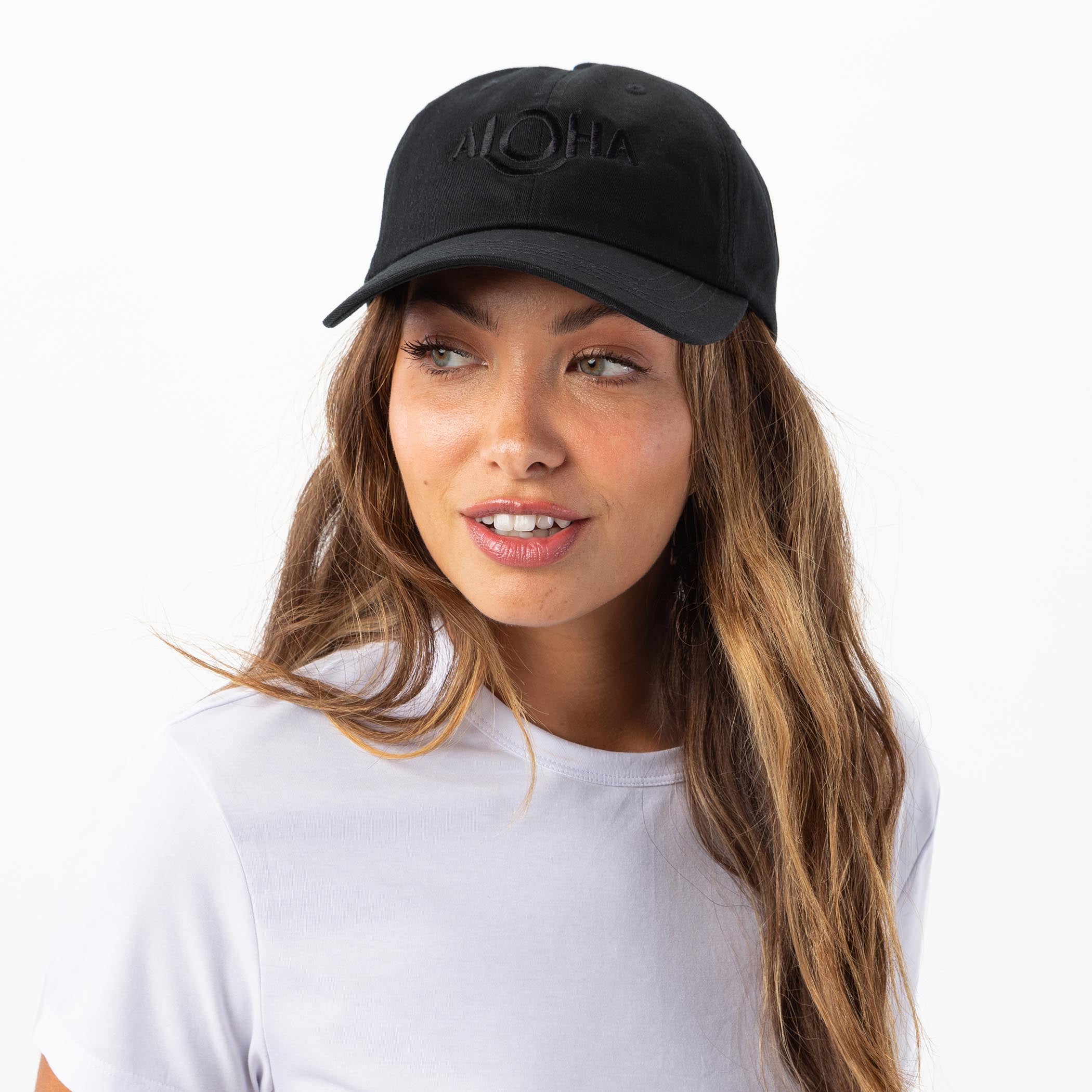 ALOHA Logo Dad Hat in Black | ALOHA Collection