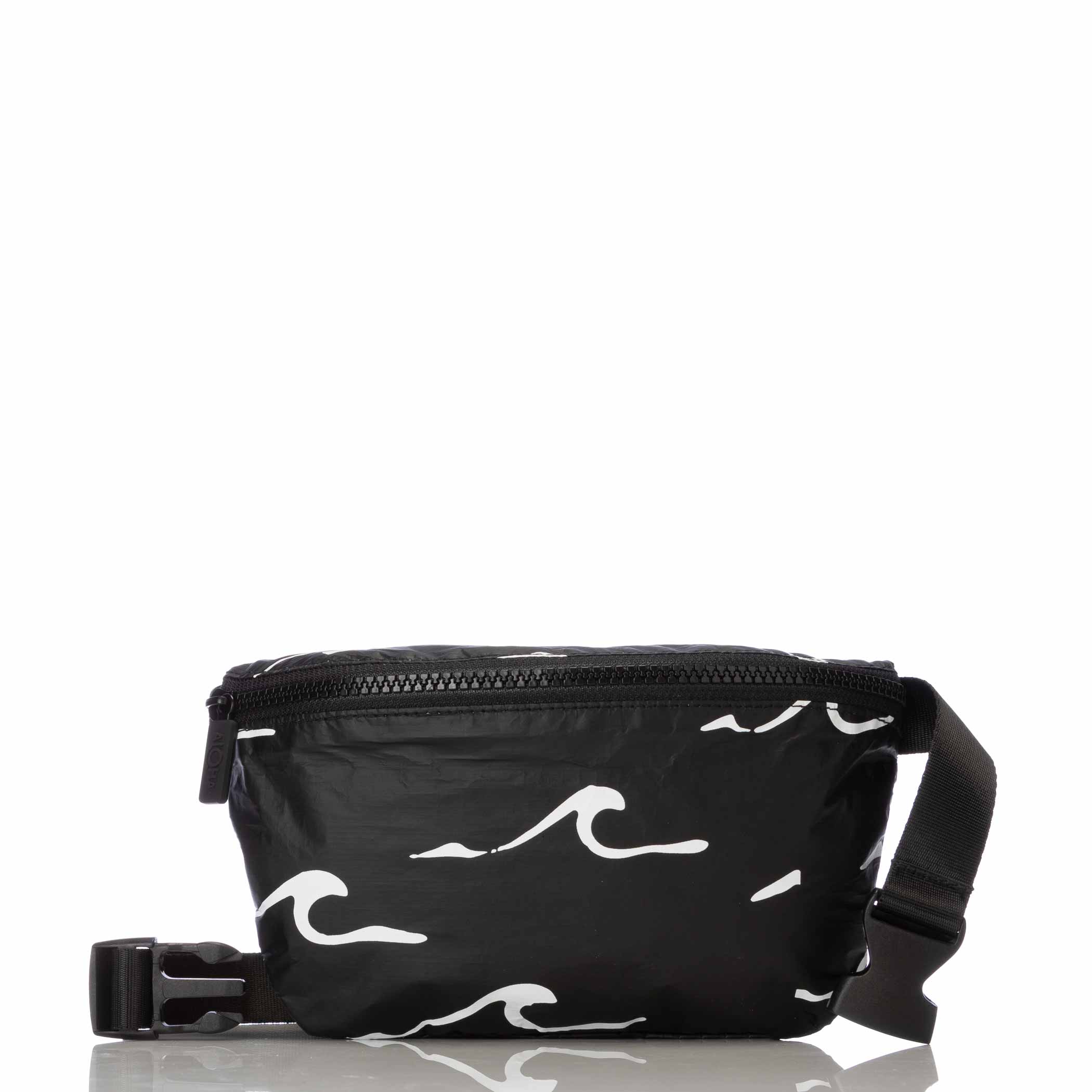 Seaside Mini Hip Pack in White on Black | ALOHA Collection