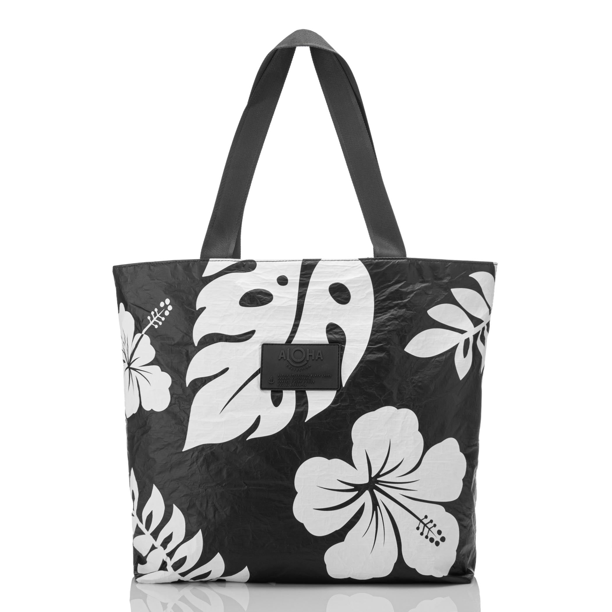 Day Tripper Tote in Black and White, Diagonal Stripes — RED DIRT ROAD