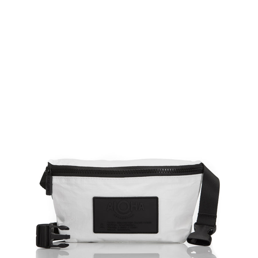 black and white fanny pack