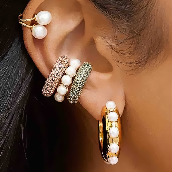 Pearl Beaded Ear Cuff Set – Pearls And Rocks