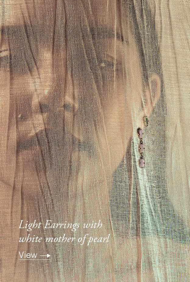 ray earrings with pink emerald cut mother of pearl set in 14k solid gold 