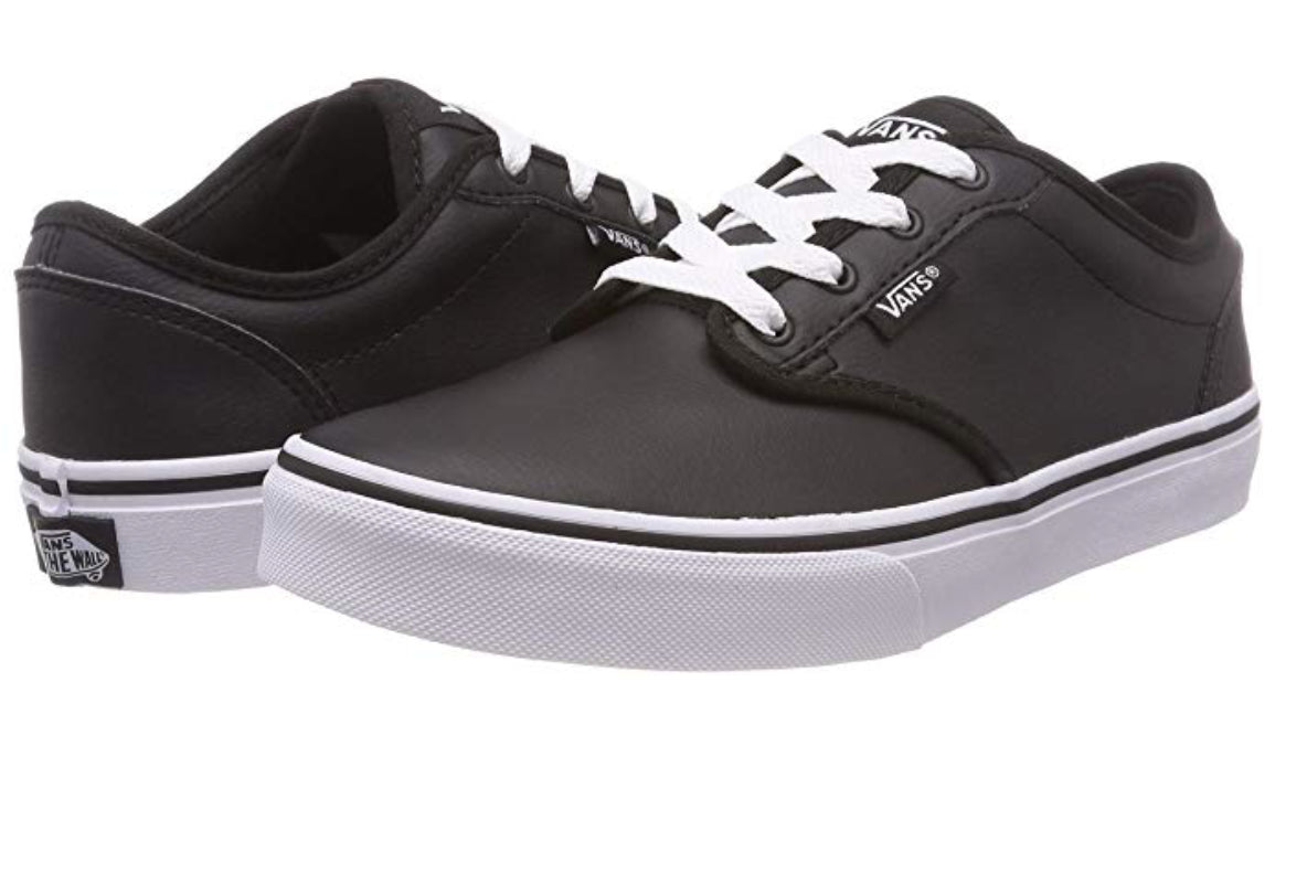 girls black leather vans