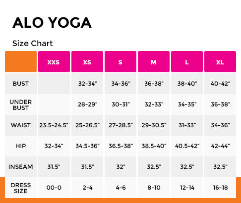 Crz Yoga Size Chart