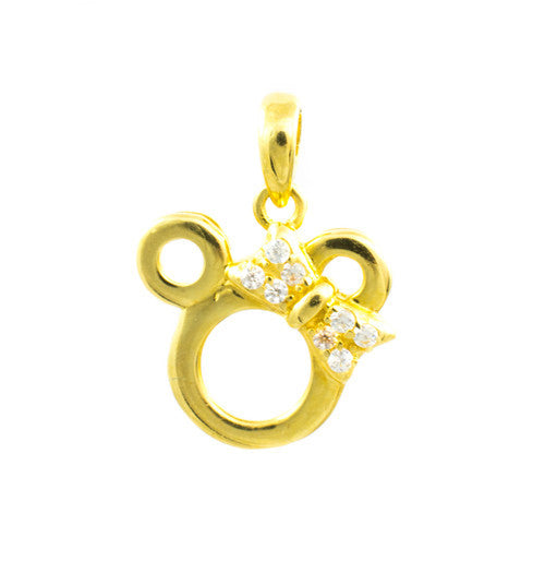 14 Kt Yellow Gold C/Z Minnie Charm