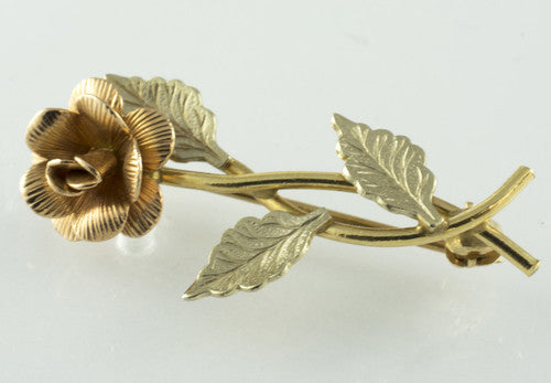 14 Kt Tricolor Gold Flower Brooch