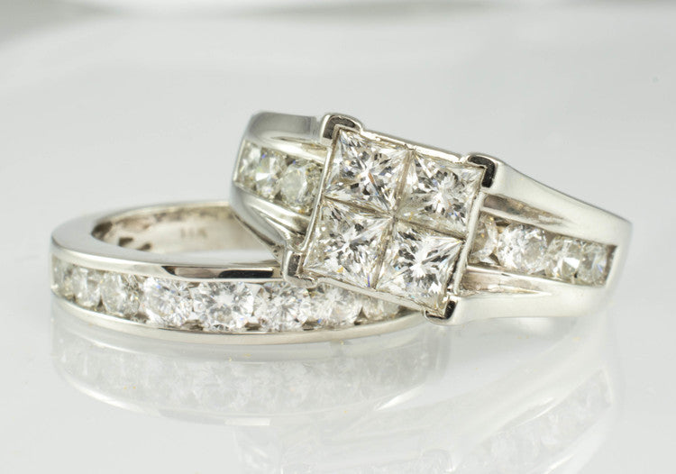14 Kt White Gold Diamond Wedding Set – NY Styles Jewelry