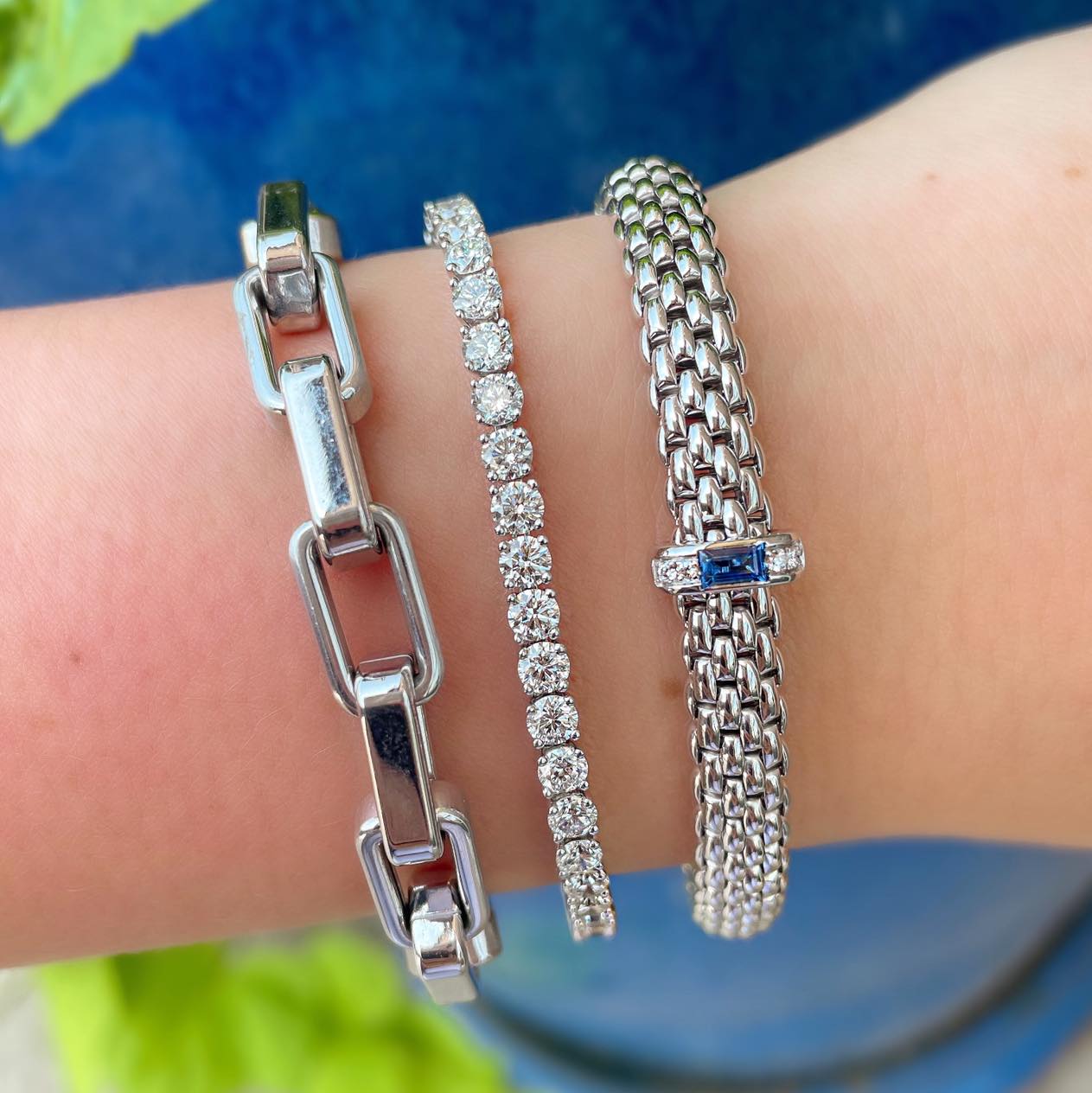 Fope Sapphire and Diamond Bracelet