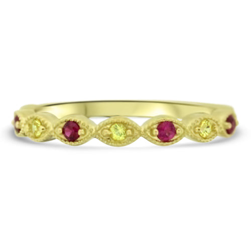 Ruby and Yellow Sapphire Band
