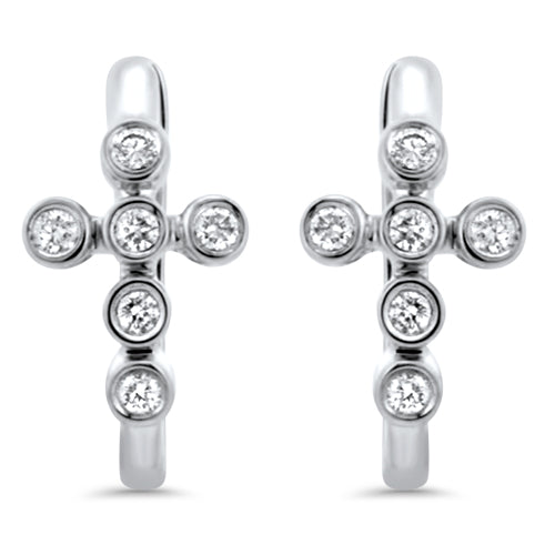 Diamond Cross Hoops