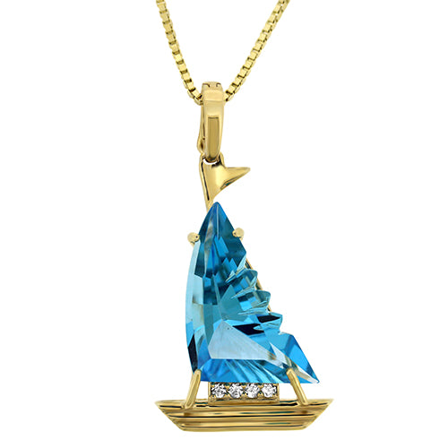 topaz sailboat pendant