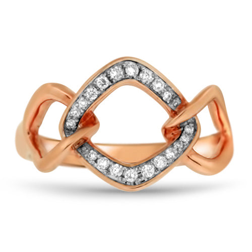 Rose Gold and Diamond Open Space Ring
