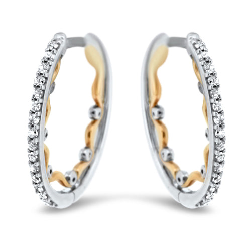 Two Tone Diamond Hoops