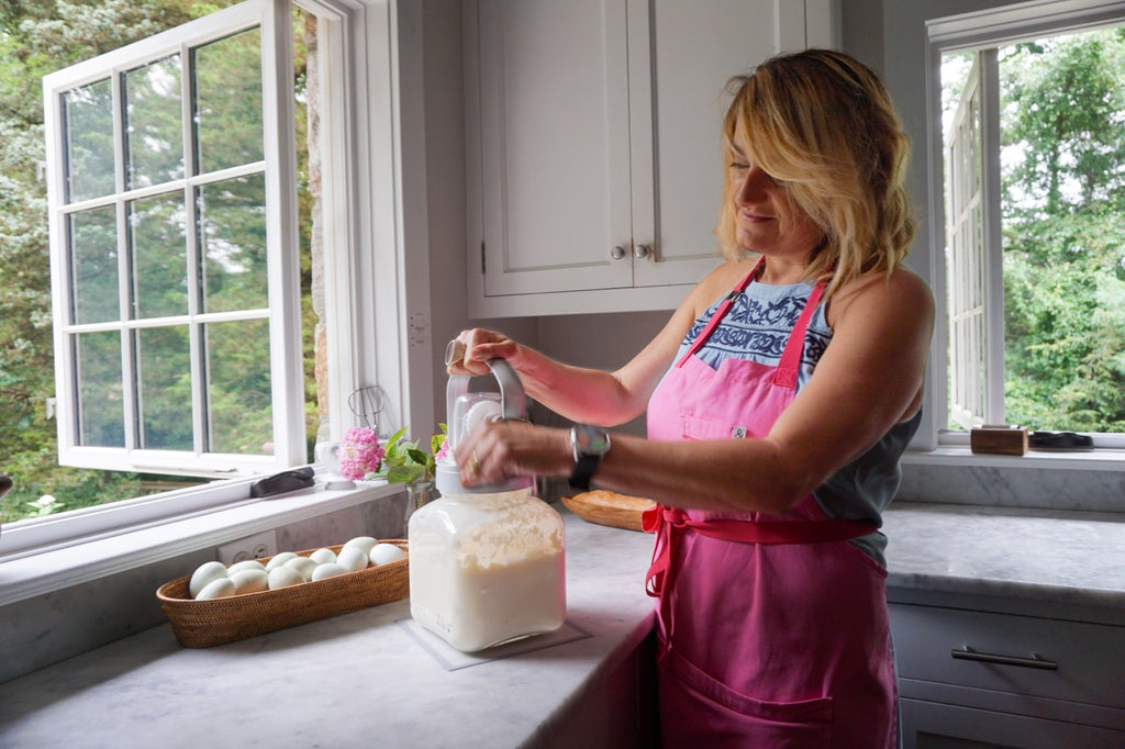 Silvia Baldini making butter with Churncraft