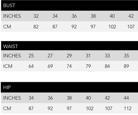 Clothing Size Chart In Cm