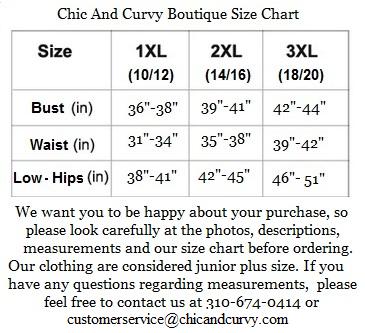 Chic Couture Online Size Chart