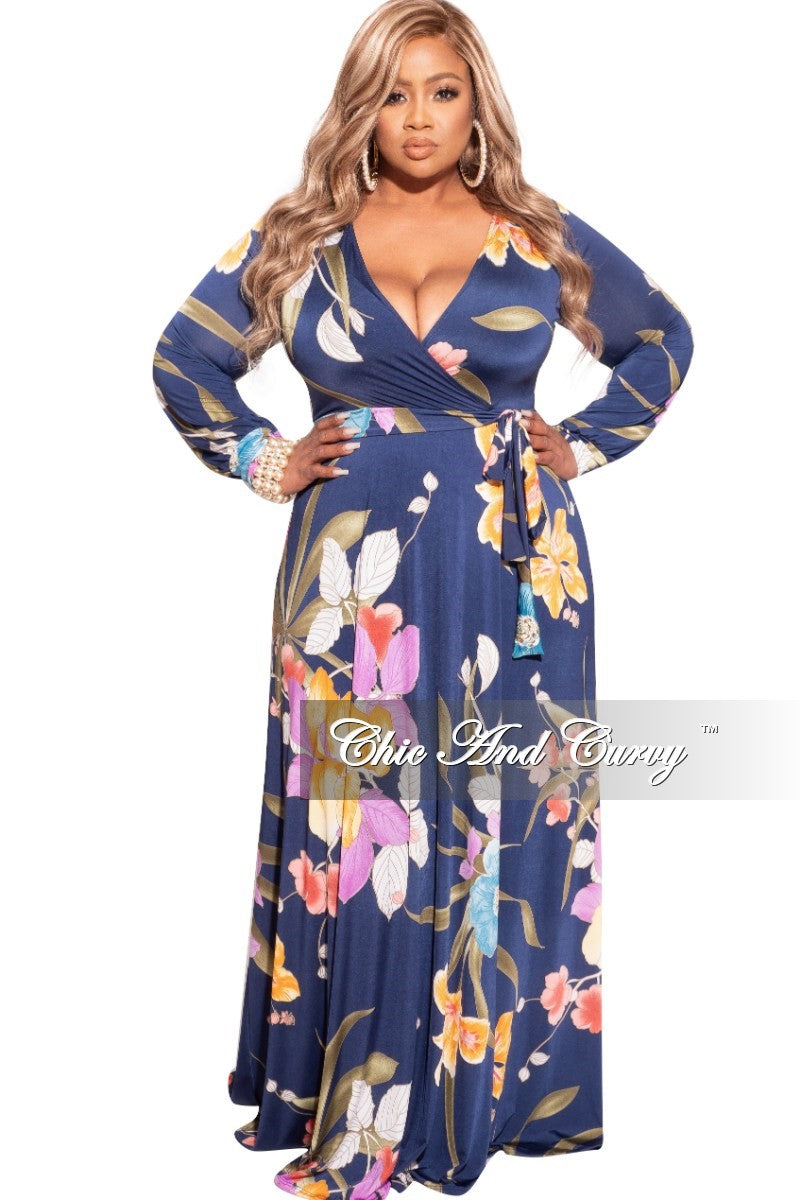 long sleeve faux wrap dress Big sale 