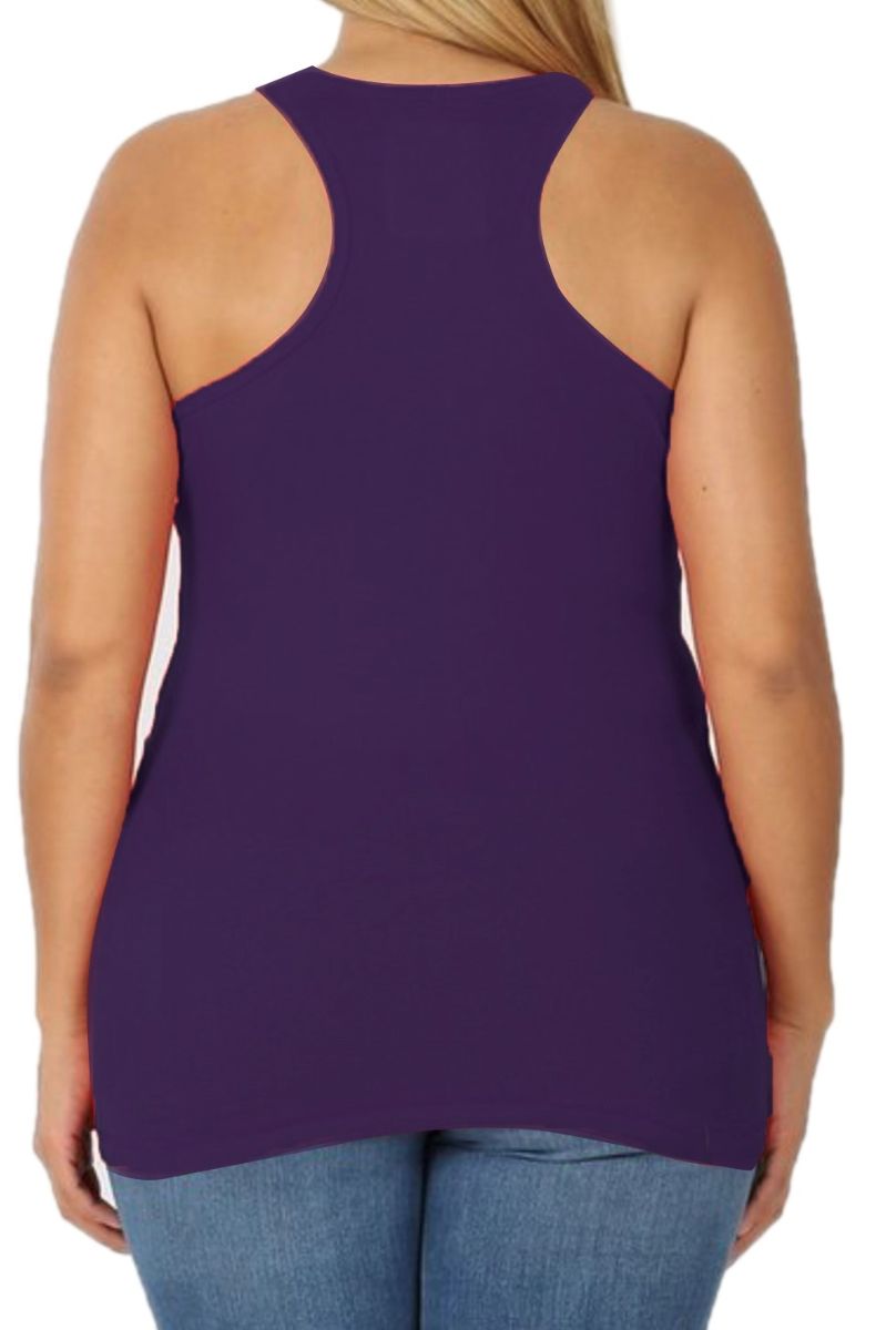 Render Forhåbentlig Gade New Plus Size Ribbed Racerback Tank Camisole in Purple, Hot Pink, or G –  Chic And Curvy