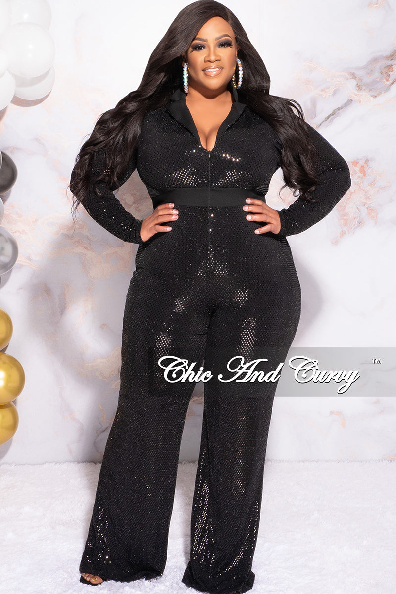 Available Online Only - Final Sale Plus Size Collar Zip-Up Faux Sequin –  Chic And Curvy