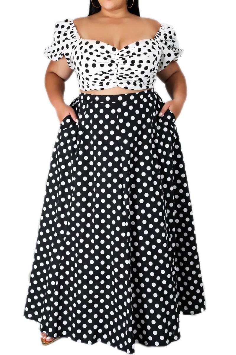 maxi skirt and crop top plus size