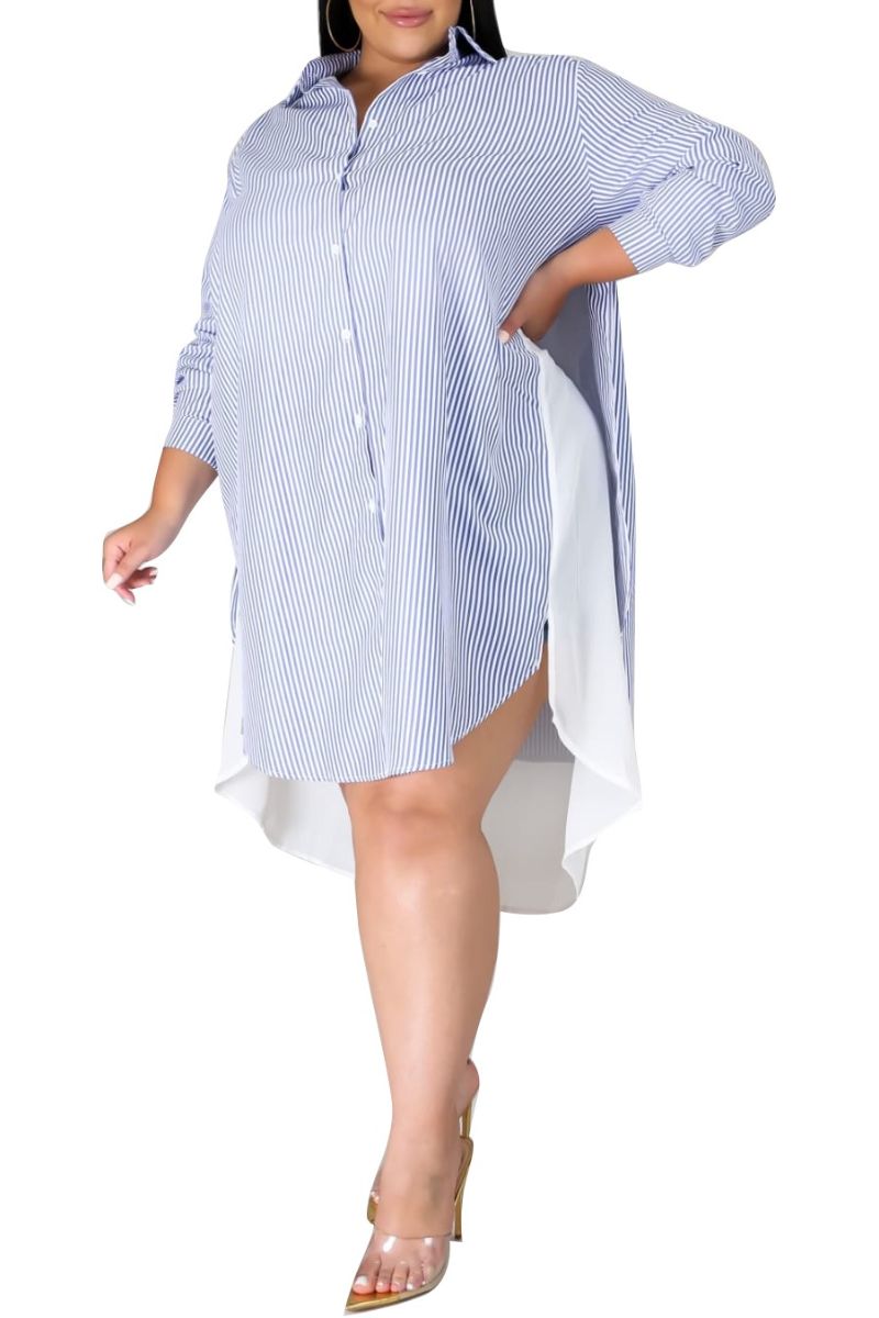 white high low shirt plus size