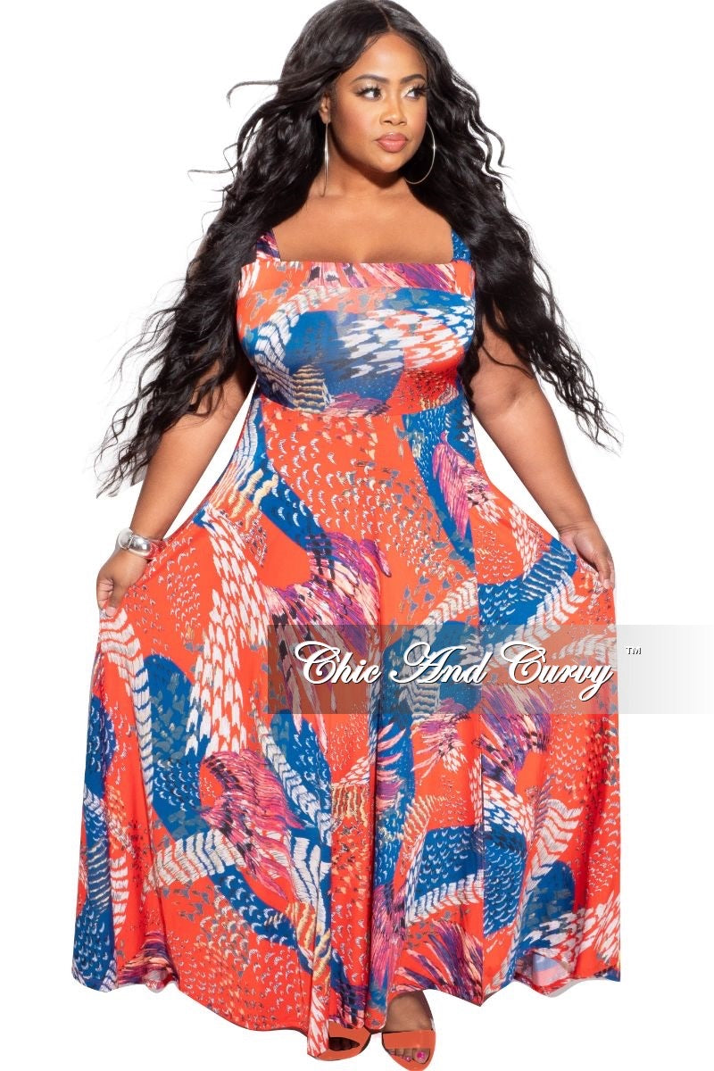 plus size printed maxi split dress