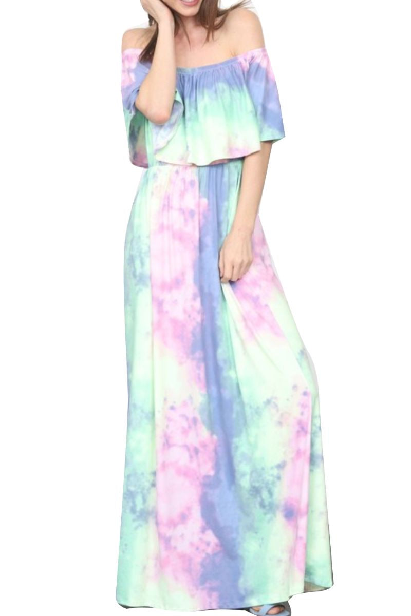 plus size rainbow maxi dress